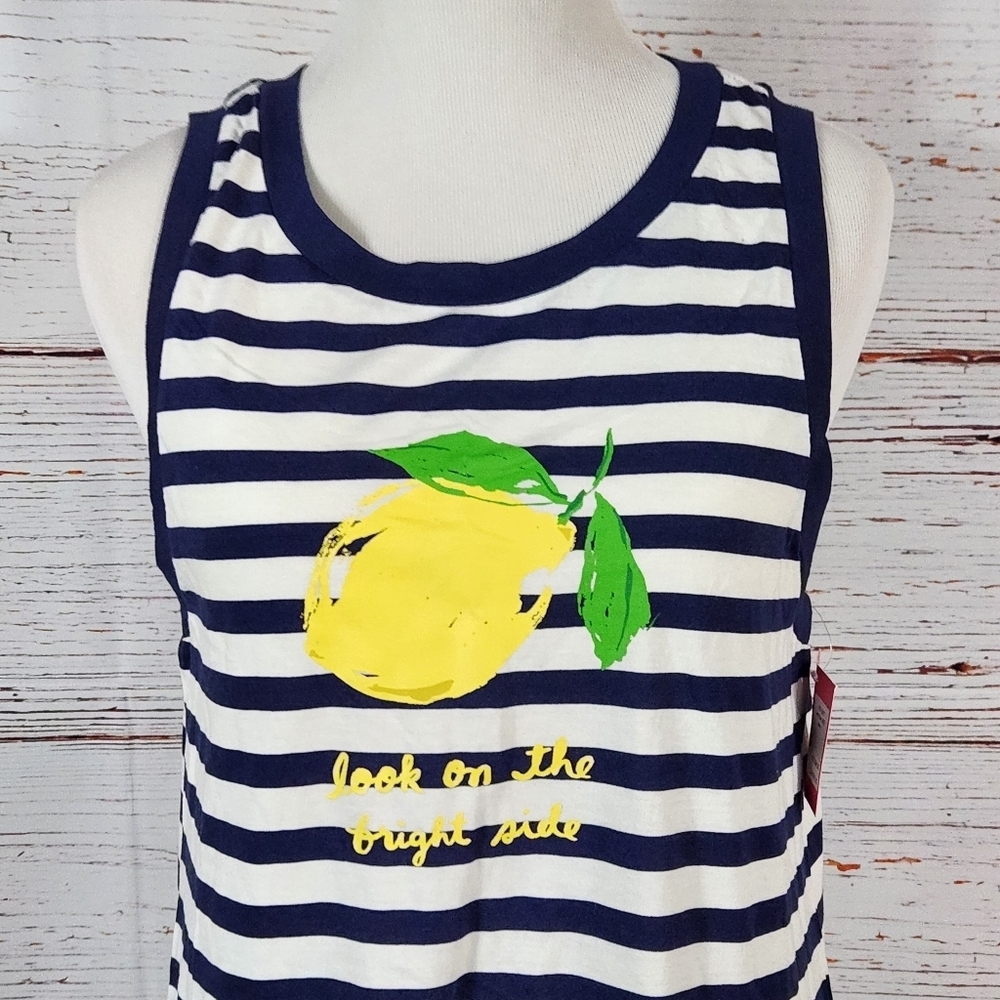 KATE SPADE Blue and White Striped Night Shirt Pajamas Size Small - Picture 2 of 7